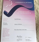 Pearson National Teaching Awards 2024, Early Years Team of the Year Certificate of Excellence